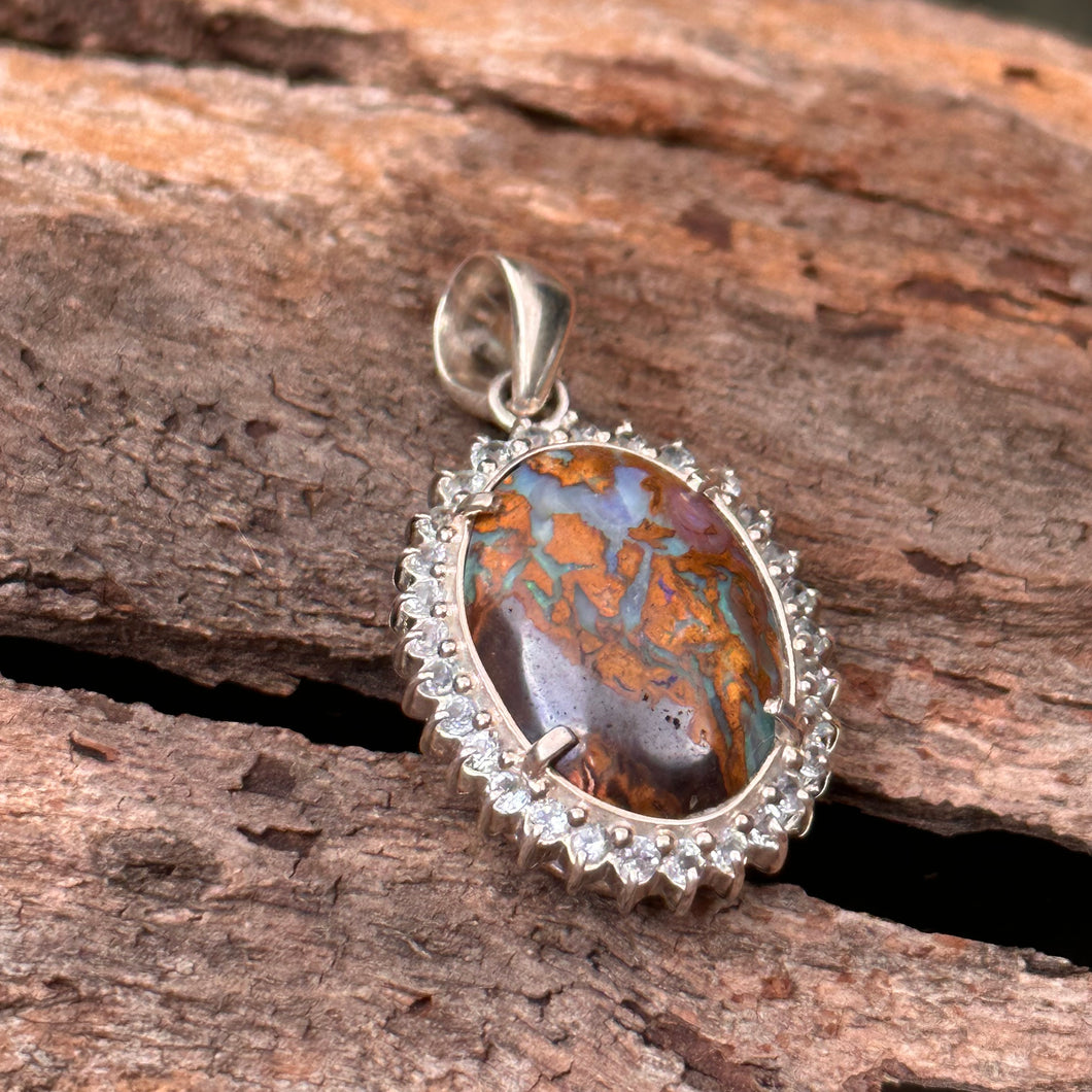 Australian boulder Opal pendant