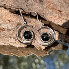 Star Sapphire crescent moon Earrings