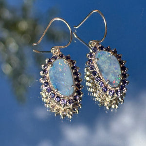 Royal Opal earrings with Sapphires
