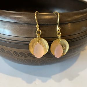 Chalcedony Gold Drop Earrings many colours