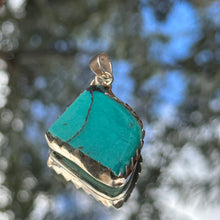 Raw polished Unique Turquoise pendant