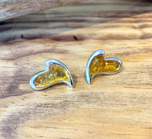 Amber Heart earrings